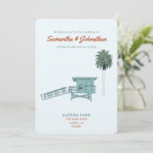 Invitation Malibu, mariage de Californie (Debout devant)