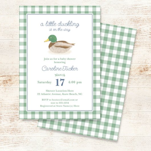 Invitation Mallard Canard Canard Pays Baby shower de chasse
