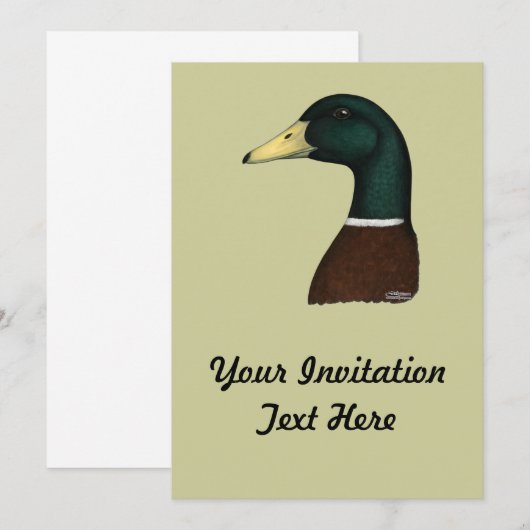 Invitation Mallard Drake Head (Devant / Derrière)