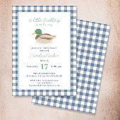Invitation Mallard Duck Blue Plaid Chasse Baby shower