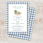 Invitation Mallard Duck Blue Plaid Chasse Baby shower