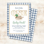 Invitation Mallard Duck Blue Plaid Hunter Boy 1er anniversair