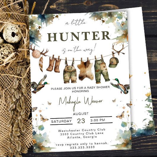 Invitation Mallard Duck Hunting Hunter Clothes Baby Shower