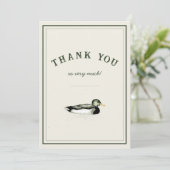 Invitation Mallard Duck Thank You Card  (Debout devant)
