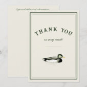 Invitation Mallard Duck Thank You Card  (Devant / Derrière)