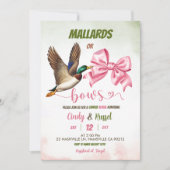 Invitation Mallard or bows Gender reveal (Devant)