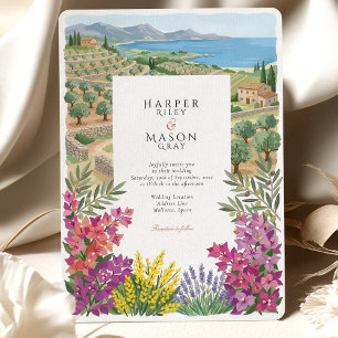 Invitation Mallorca Espagne Côte Méditerranéenne Mariage aux