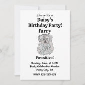 Invitation Maltese Chien Furry Pawsitive Funny Anniversaire (Devant)