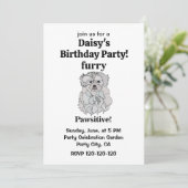 Invitation Maltese Chien Furry Pawsitive Funny Anniversaire (Debout devant)