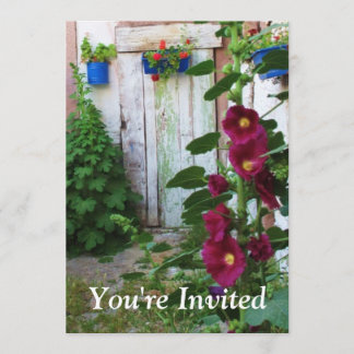Invitation Malves et fleurs de jardin anglais