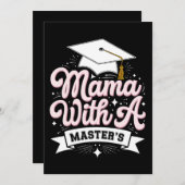 Invitation Mama avec une maîtrise Diplôme Maman (Devant / Derrière)