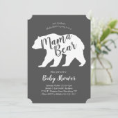 Invitation Mama Bear Baby shower Blue Plaid Boy (Debout devant)