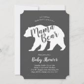 Invitation Mama Bear Baby shower Blue Plaid Boy (Devant)