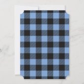Invitation Mama Bear Baby shower Blue Plaid Boy (Dos)