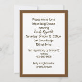 Invitation Mama Bear et Cubs Triplet Baby shower (Dos)