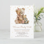 Invitation Mama Bear et mignonne Baby Teddy Bear Baby shower (Debout devant)