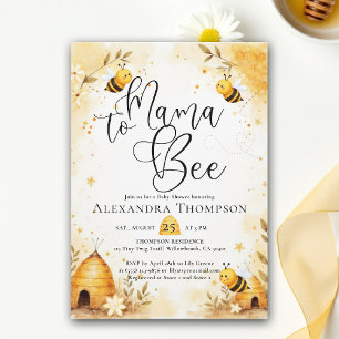 Invitation Mama Bee Été Rucher Bumblebee Écriture Baby Shower