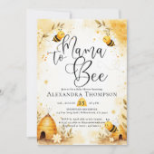 Invitation Mama Bee Summer Hive Bumblebee Script Baby Shower (Devant)