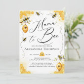 Invitation Mama Bee Summer Watercolor Elegant Baby Shower (Debout devant)