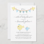 Invitation Mama Bird Little Chick Virtual Baby Boy Douche (Devant)