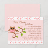 Invitation Mama et Baby Owl (Devant / Derrière)