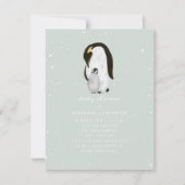 Invitation Mama et Baby shower bébé Penguin Blue Boy (Devant)