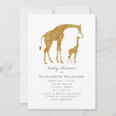 Invitation Mama et bébé Giraffe Baby shower neutre (Devant)