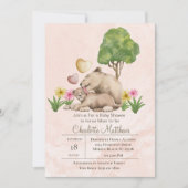 Invitation Mama et bébé Lion Jungle Baby shower Sarfari (Devant)