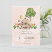 Invitation Mama et bébé Lion Jungle Baby shower Sarfari (Debout devant)