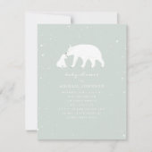 Invitation Mama et bébé Polar Bear Baby shower bleu (Devant)