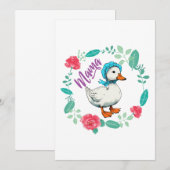 Invitation Mama Goose and Flowers pour la fête des mères (Devant / Derrière)