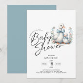 Invitation Mama Goose et Gosling Baby shower (Devant / Derrière)