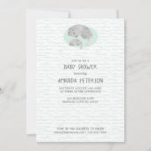 Invitation Mama mignonne & Manate bébé avec Baby shower Waves (Devant)