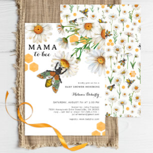 Invitation Mama To Bee Baby shower Fleur sauvage