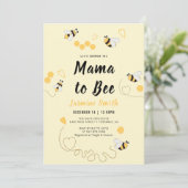 Invitation Mama to Bee Black Yellow Honey Baby shower (Debout devant)