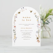 Invitation Mama to Bee Fleur sauvage Arch Baby shower Invitat (Debout devant)