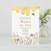 Invitation Mama to Bee Fleur sauvage Boho maman Baby shower (Debout devant)