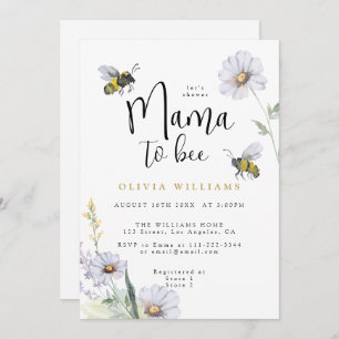 Invitation Mama to Bee Fleur sauvage Daisy Baby shower