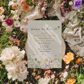 Invitation Mama to Bee Fleur sauvage Rustic Garden Baby showe