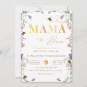 Invitation Mama to Bee Fleur sauvage Spring Baby shower (Devant)