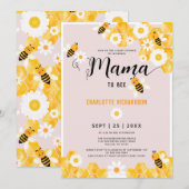 Invitation Mama To Bete Daisy Bumble Bee Baby shower (Devant / Derrière)