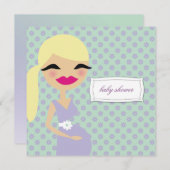 Invitation maman 311-Sweet enceinte florale - blonde (Devant / Derrière)