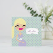 Invitation maman 311-Sweet enceinte florale - blonde (Debout devant)