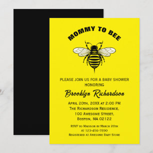 Invitation Maman À Avoir Jaune Noir Cool Baby shower élégant