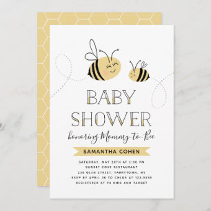 Invitation Maman-à-Bee   Baby shower   Jaune