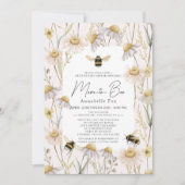 Invitation Maman à Bee Chamomile Baby shower rose Drive-by (Devant)