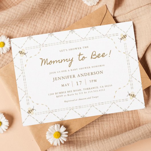 Invitation Maman À Être Baby shower Miel