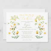 Invitation Maman À Être Élégant Baby shower Floral (Devant)