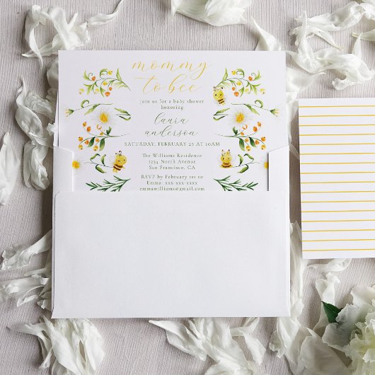 Invitation Maman À Être Élégant Baby shower Floral