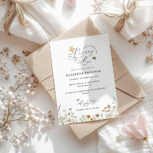 Invitation Maman à être fleur sauvage baby shower